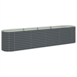 Pemberly Row Galvanized Steel Raised Garden Bed in Gray 157.5 in Long