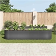 Pemberly Row Galvanized Steel Raised Garden Bed in Gray 157.5 in Long