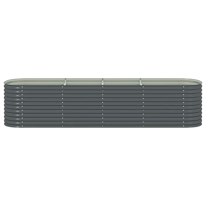 Pemberly Row Galvanized Steel Raised Garden Bed in Gray 157.5 in Long