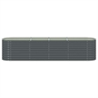 Pemberly Row Galvanized Steel Raised Garden Bed in Gray 157.5 in Long