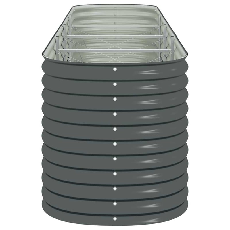 Pemberly Row Galvanized Steel Raised Garden Bed in Gray 157.5 in Long