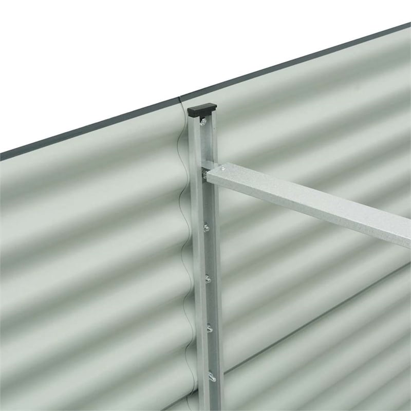 Pemberly Row Galvanized Steel Raised Garden Bed in Gray 157.5 in Long