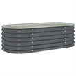 Pemberly Row Galvanized Steel Raised Garden Bed in Gray 63 in Long