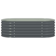 Pemberly Row Galvanized Steel Raised Garden Bed in Gray 63 in Long