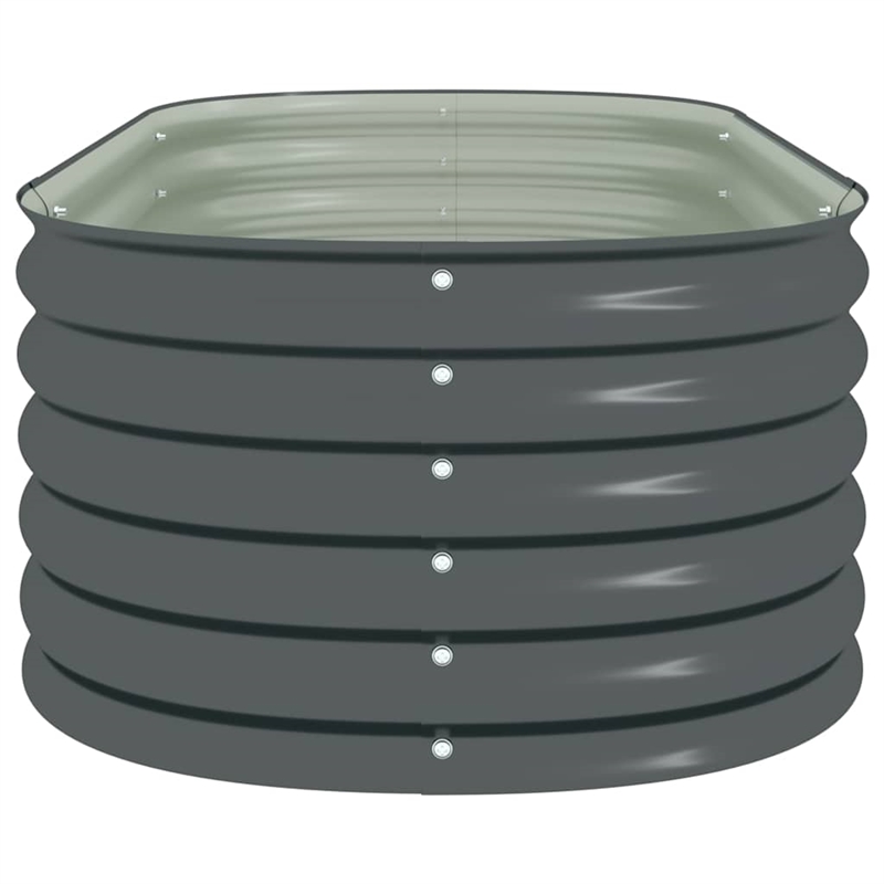 Pemberly Row Galvanized Steel Raised Garden Bed in Gray 63 in Long