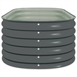 Pemberly Row Galvanized Steel Raised Garden Bed in Gray 63 in Long