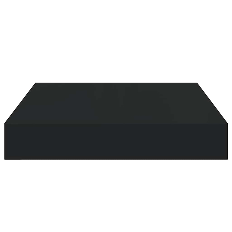 Pemberly Row MDF and Metal Wall Shelf in Black Square Design