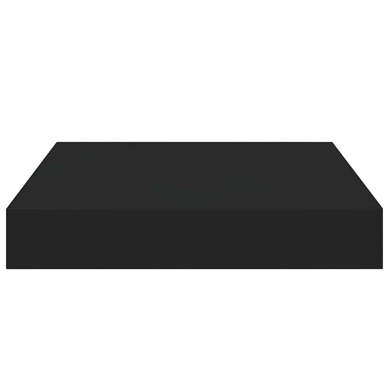 Pemberly Row MDF and Metal Wall Shelf in Black Square Design