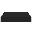 Pemberly Row MDF and Metal Wall Shelf in Black Square Design