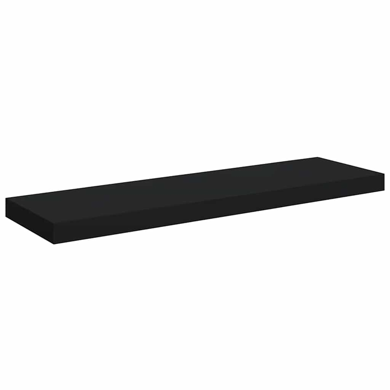 Pemberly Row MDF and Metal Wall Shelf in Black Rectangular Design