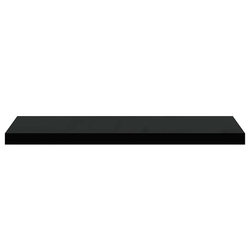 Pemberly Row MDF and Metal Wall Shelf in Black Rectangular Design