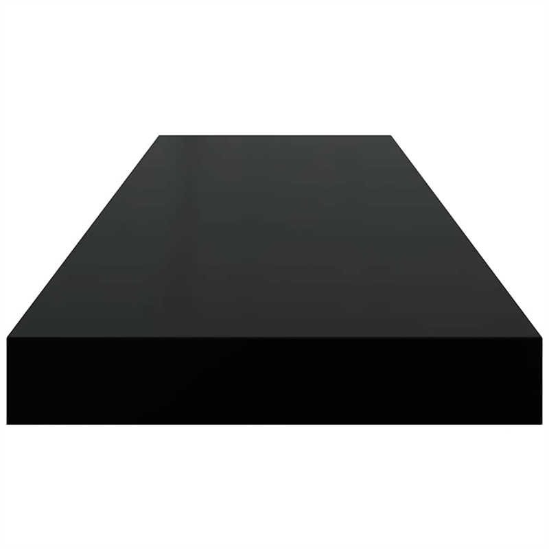 Pemberly Row MDF and Metal Wall Shelf in Black Rectangular Design