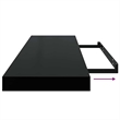 Pemberly Row MDF and Metal Wall Shelf in Black Rectangular Design