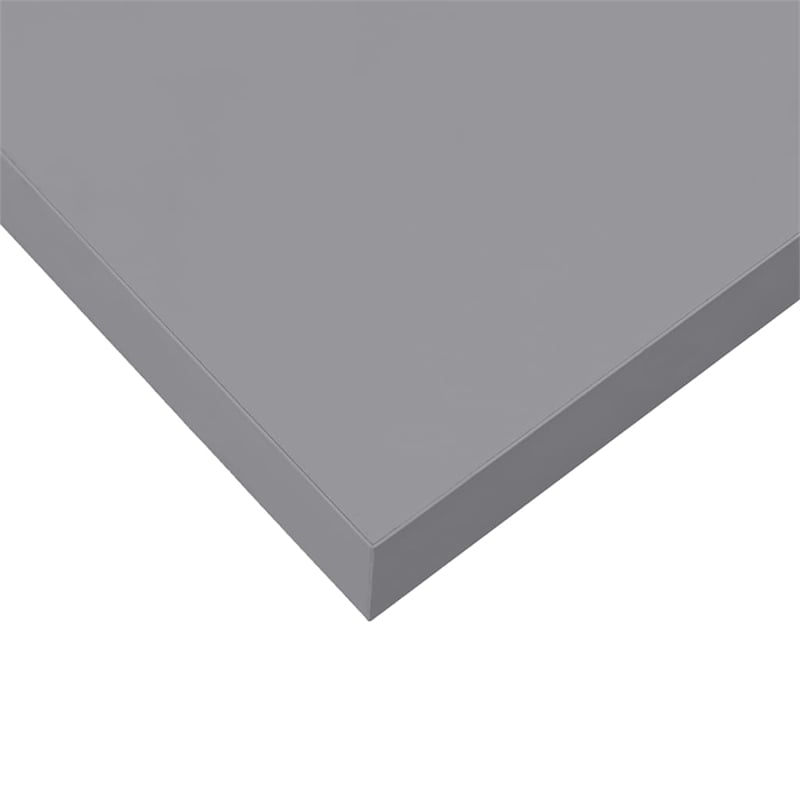 Pemberly Row Square MDF Floating Wall Shelf Set of 2 in Gray