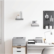 Pemberly Row Square MDF Floating Wall Shelf Set of 2 in Gray
