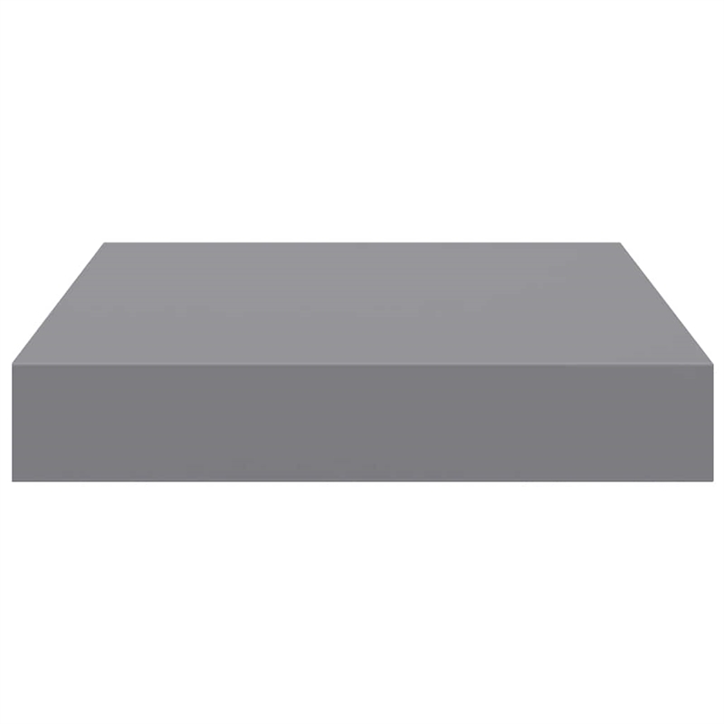 Pemberly Row Square MDF Floating Wall Shelf Set of 2 in Gray