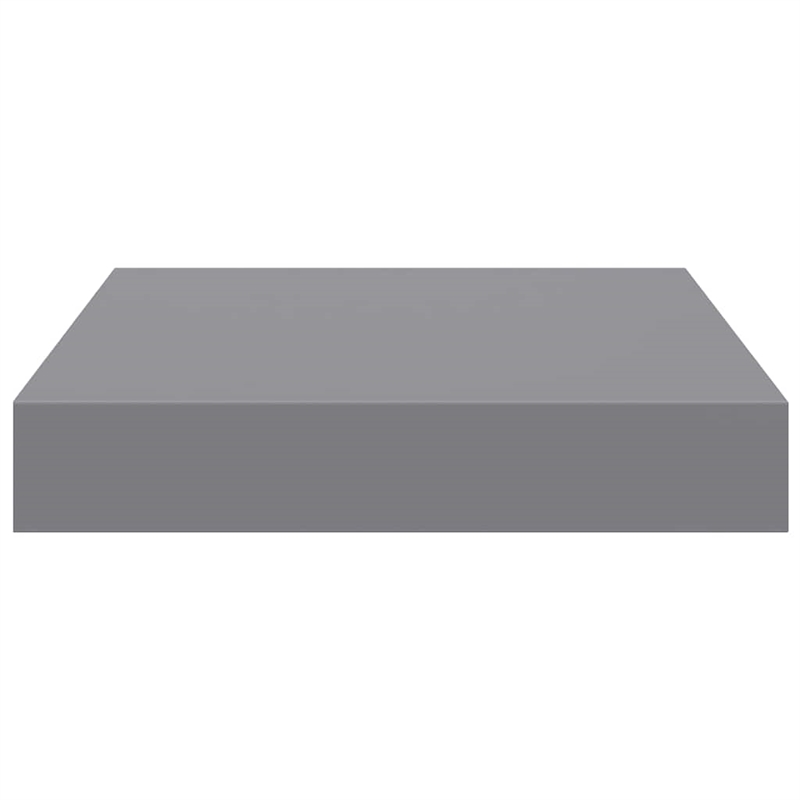 Pemberly Row Square MDF Floating Wall Shelf Set of 2 in Gray