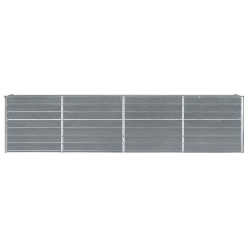 Pemberly Row Large Galvanized Steel Raised Garden Bed in Gray
