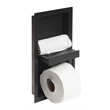Pemberly Row Stainless Steel Toilet Paper Holder Niche in Black Matte Finish