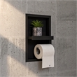 Pemberly Row Stainless Steel Toilet Paper Holder Niche in Black Matte Finish