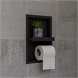 Pemberly Row Stainless Steel Toilet Paper Holder Niche in Black Matte Finish