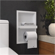 Pemberly Row Stainless Steel Toilet Paper Holder Niche in White Matte Finish