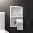 Pemberly Row Stainless Steel Toilet Paper Holder Niche in White Matte Finish