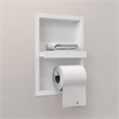 Pemberly Row Stainless Steel Toilet Paper Holder Niche in White Matte Finish
