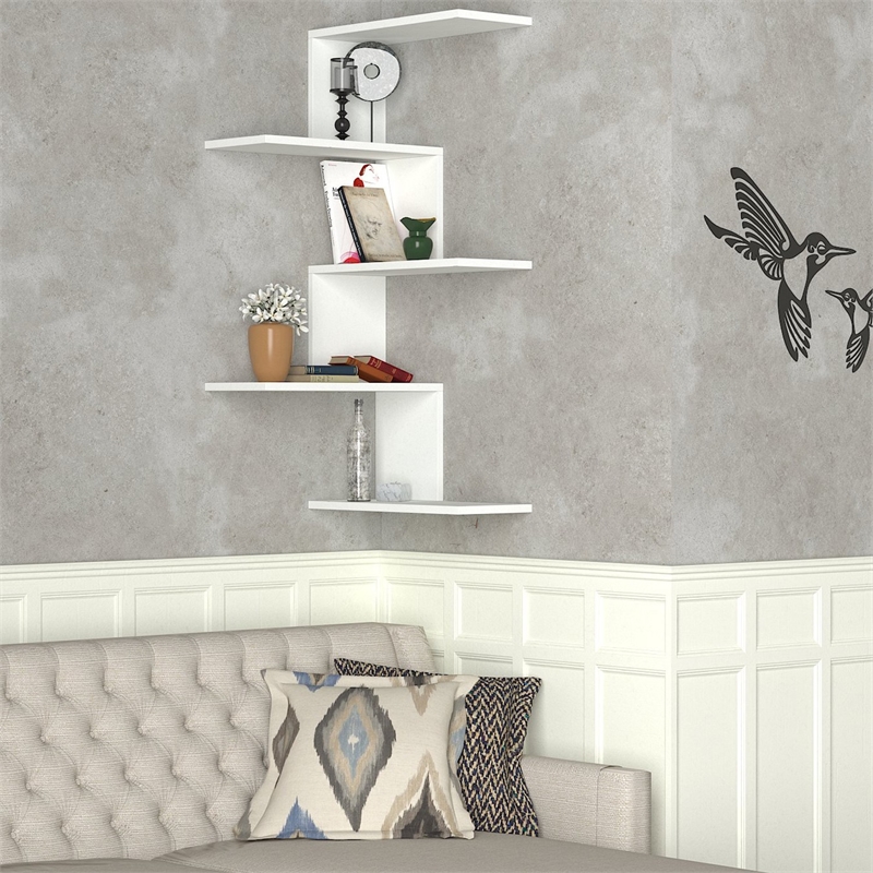 Pemberly Row Scandinavian Wall Shelf in Durable Particle Board