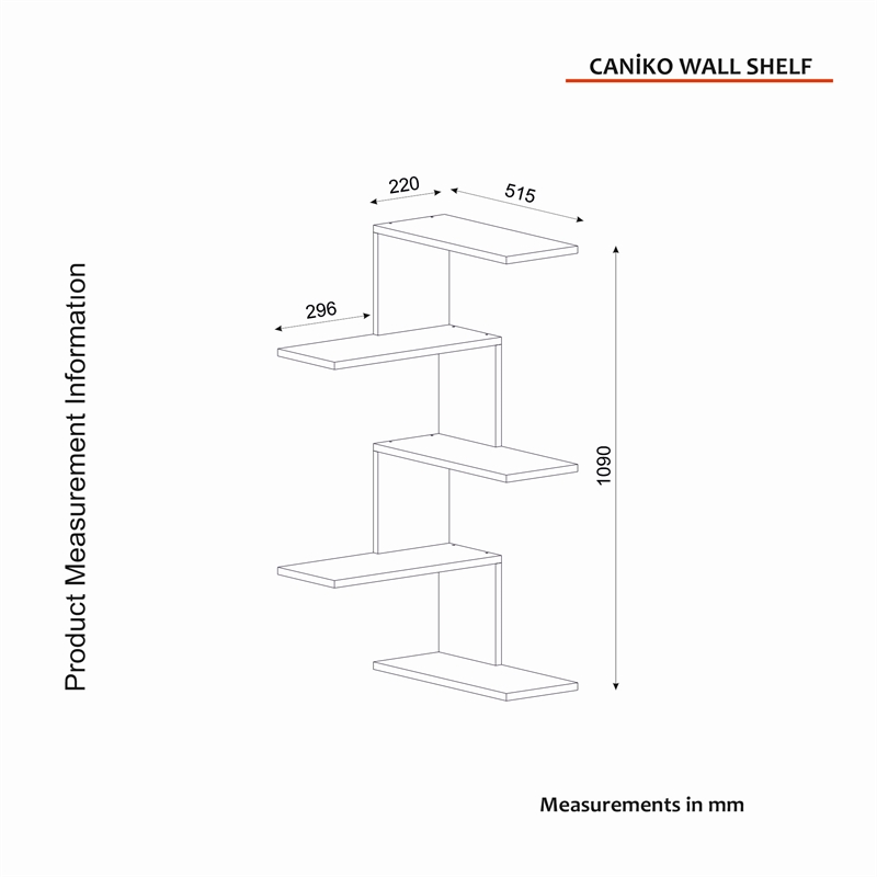 Pemberly Row Scandinavian Wall Shelf in Durable Particle Board
