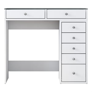 Pemberly Row Make-Up Table with Melamine Coating in White Finish