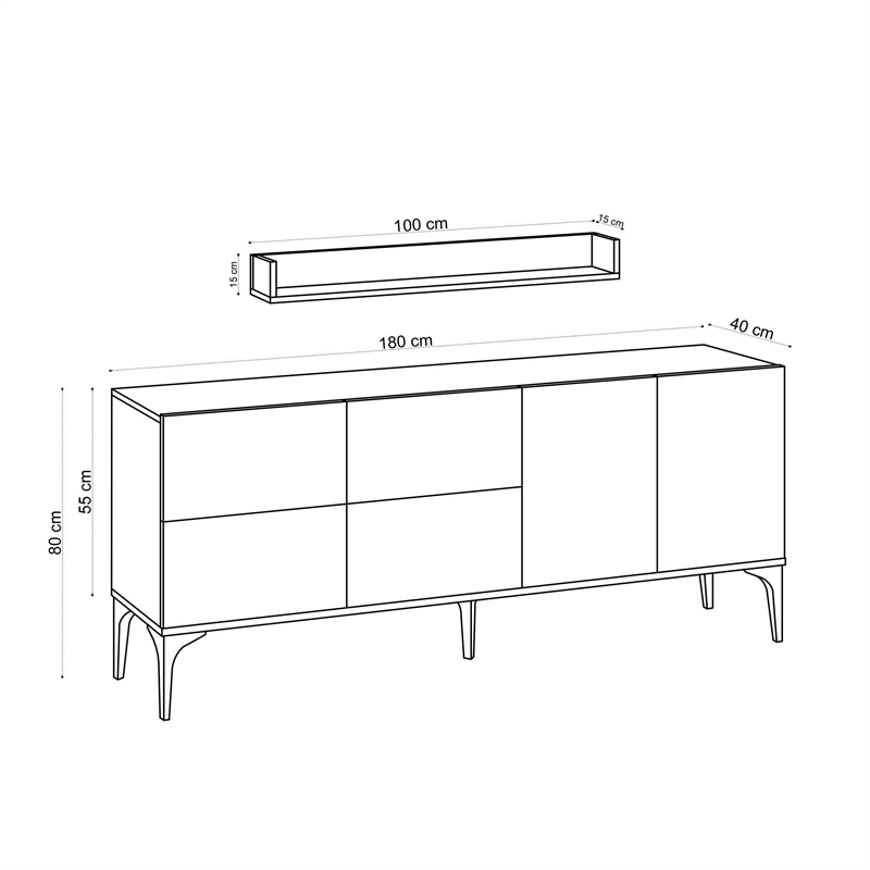 Pemberly Row Stella Console in Travertine Finish with Shelves