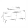 Pemberly Row Stella Console in Travertine Finish with Shelves