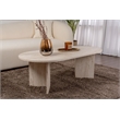Pemberly Row Sable Coffee Table in Travertine Marble Finish