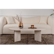 Pemberly Row Sable Coffee Table in Travertine Marble Finish