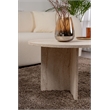 Pemberly Row Sable Coffee Table in Travertine Marble Finish