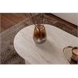 Pemberly Row Sable Coffee Table in Travertine Marble Finish