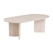 Pemberly Row Sable Coffee Table in Travertine Marble Finish