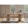 Pemberly Row Sablin Dining Table in Travertine Marble Finish