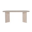 Pemberly Row Sablin Dining Table in Travertine Marble Finish