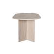 Pemberly Row Sablin Dining Table in Travertine Marble Finish