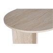 Pemberly Row Sablin Dining Table in Travertine Marble Finish