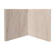 Pemberly Row Sablin Dining Table in Travertine Marble Finish