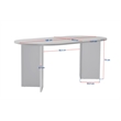 Pemberly Row Sablin Dining Table in Travertine Marble Finish