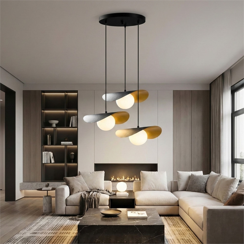 Pemberly Row Metal Body Chandelier in Black with Adjustable Height