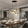 Pemberly Row Metal Body Chandelier in Black with Adjustable Height