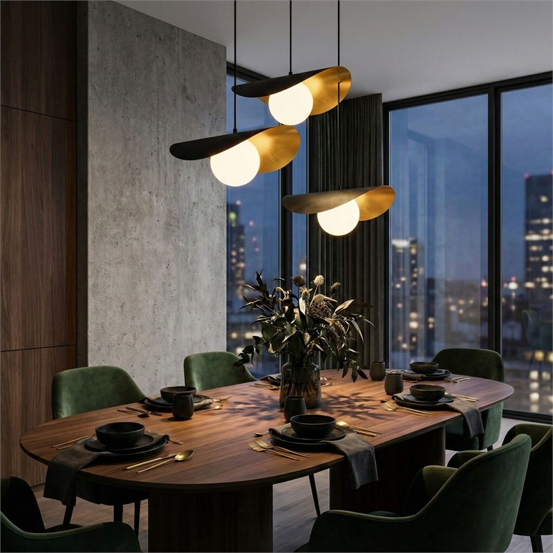 Pemberly Row Metal Body Chandelier in Black with Adjustable Height