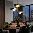 Pemberly Row Metal Body Chandelier in Black with Adjustable Height