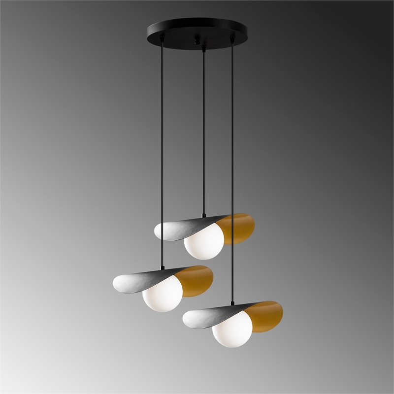 Pemberly Row Metal Body Chandelier in Black with Adjustable Height