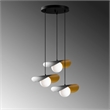 Pemberly Row Metal Body Chandelier in Black with Adjustable Height